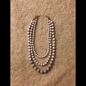 Charming Charlie’s White and Green Beaded Necklace